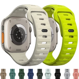 Pulseira esportiva de silicone, compatível com apple watch ultra 49mm 45mm 44mm 40mm 41 38 42mm iwatch série 8 7 6 se 5 4 3 2