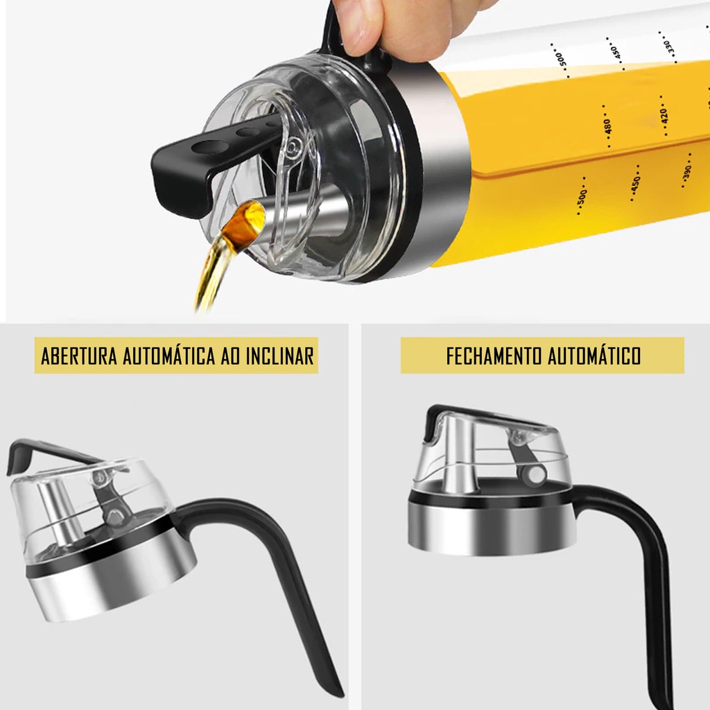 Dispenser Recipiente Garrafa de Vidro Luxo De Azeite Vinagre Pimenta Óleo Molho - Envio Imediato