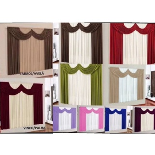 Cortina Para Sala Paris Varão Simples de Malha Gel 2m x 1,70m quarto - MaYu
