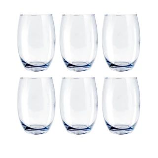 6 Copos Redondo Vidro Transparente California Mesa 450ml