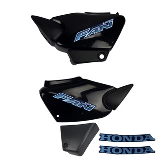 PAR TAMPA LATERAL ADESIVO TITAN 2000 FAN 125 2000 2008 PRETO