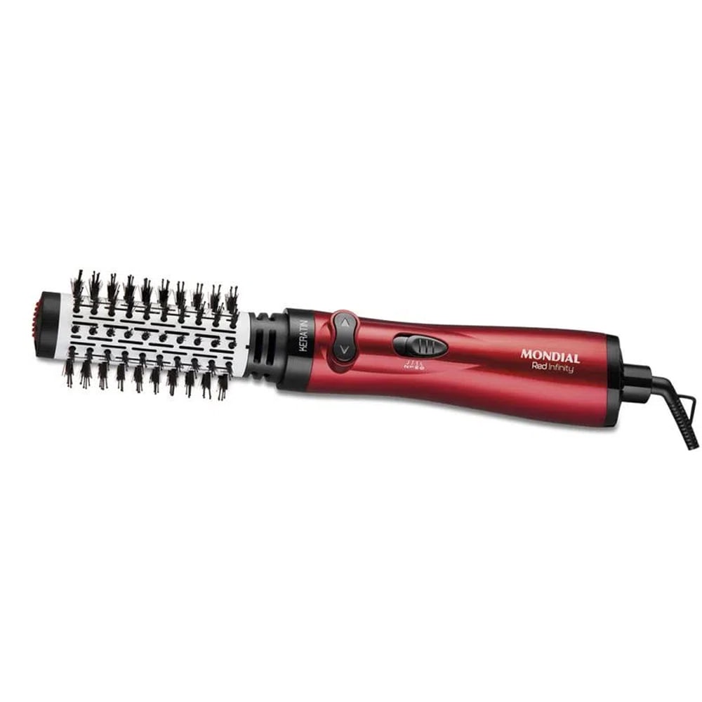 Escova Rotativa Secadora Alisadora Mondial Keratin 3 em 1 Red Íons 1000W