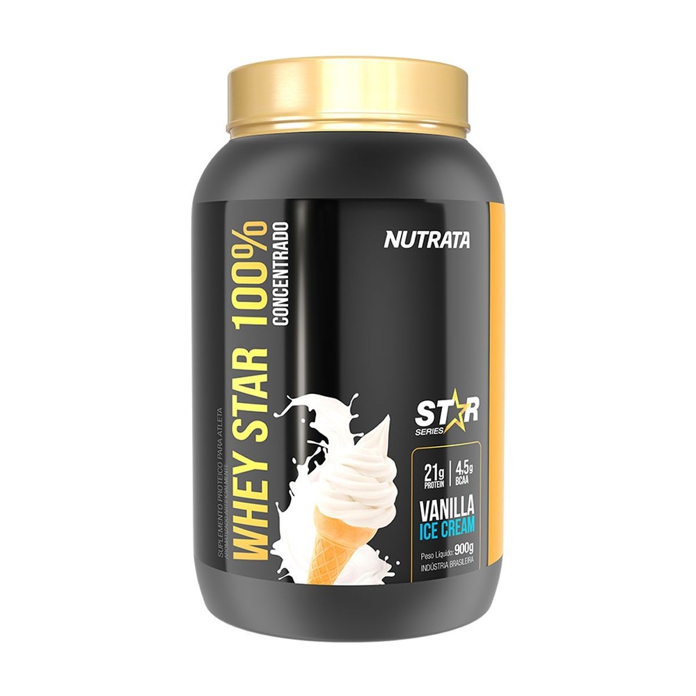 Whey Star 100% – 900g Vanilla Ice Cream – Nutrata