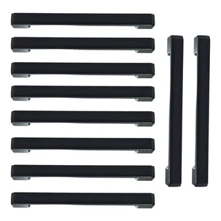 10 Puxadores 256mm preto para porta ou gaveta de guarda roupa 25,6cm 10 peças