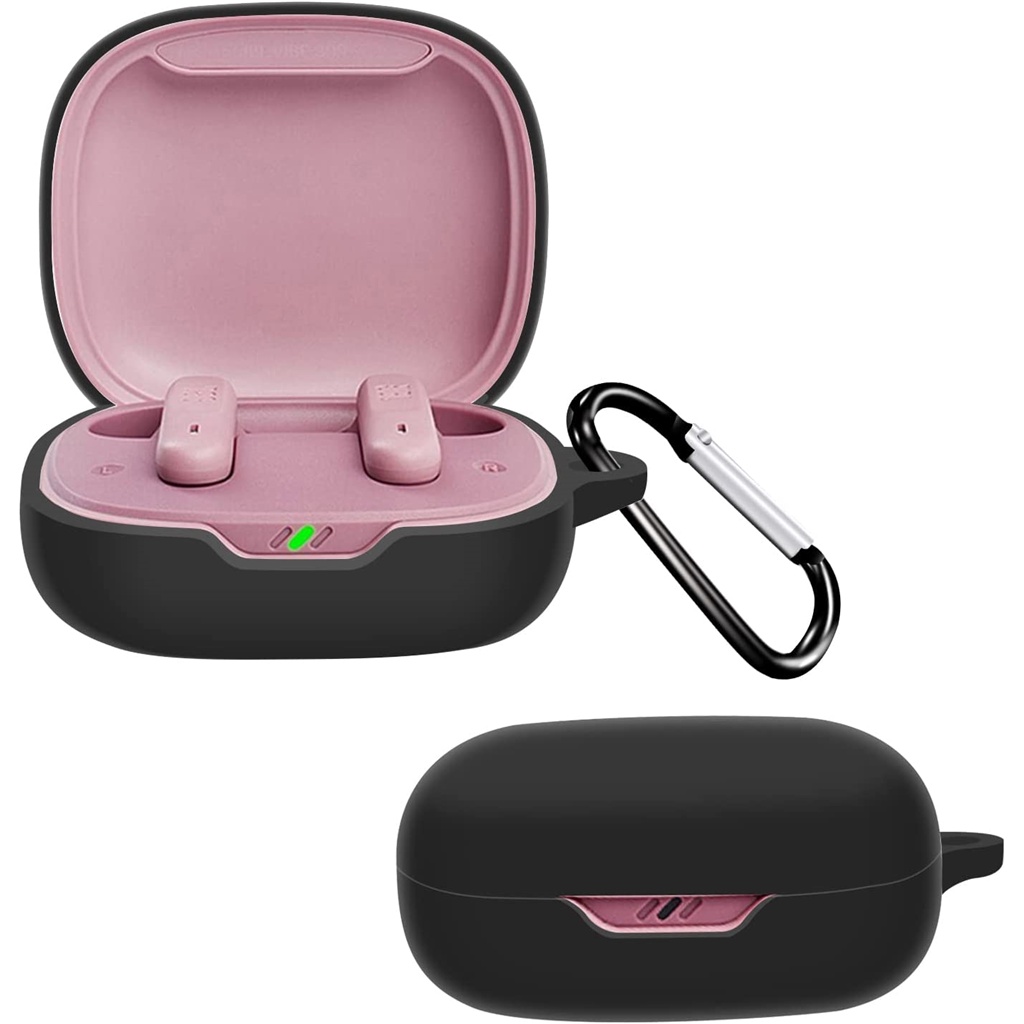 Housse Silicone Pour JBL Tune Beam 2 – Coque Protection Rose Foncé – Mousqueton Et Motif Relief