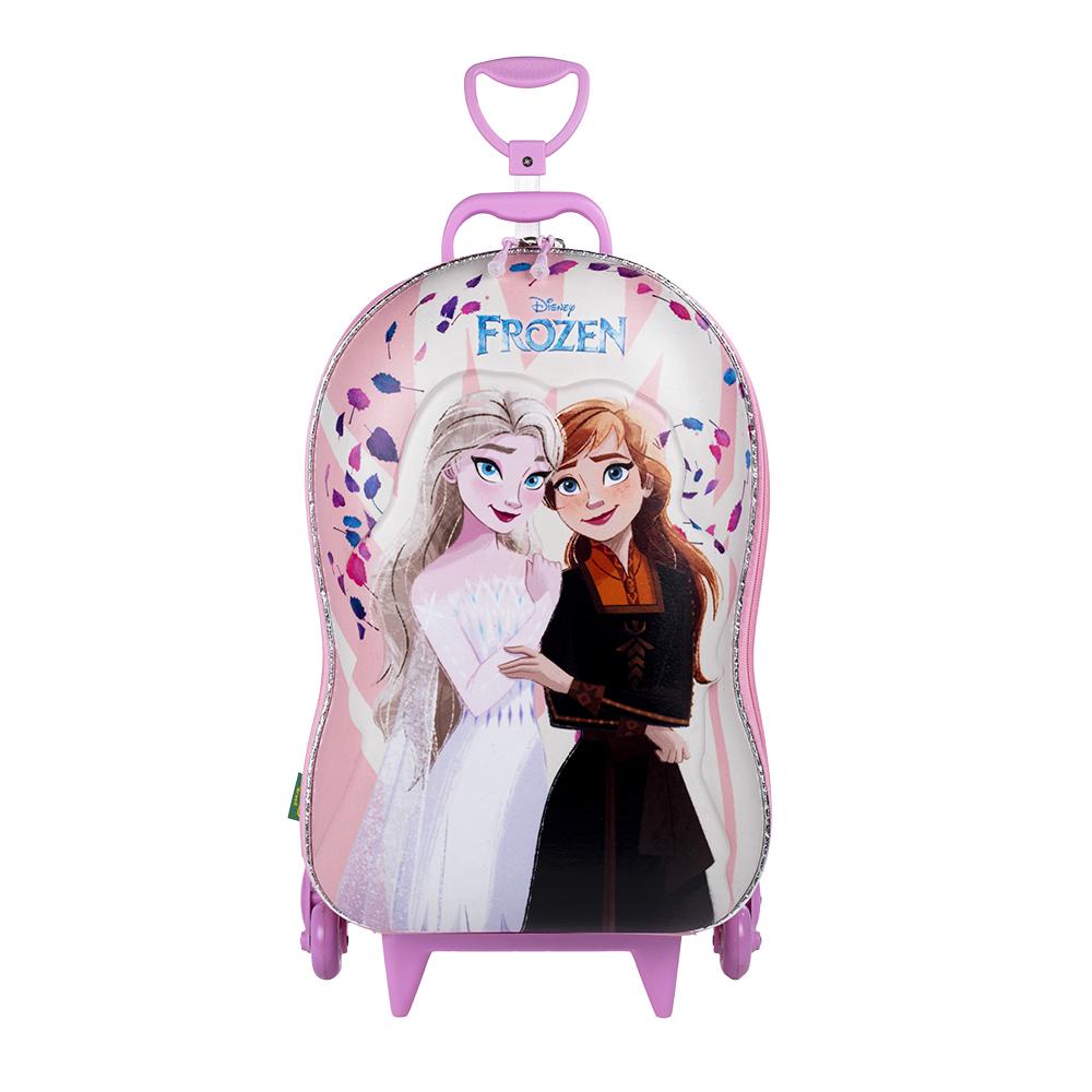 Mochila de Rodinhas 3D Maxtoy Frozen Elsa e Anna Rosa | Shopee Brasil