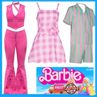 4 Pcs Barbie Costume para adulto adorável rosa Lady Cosplay Meninas Roupas  Mulher Halloween Boneca Clássica Role Play Barbie Dress Up