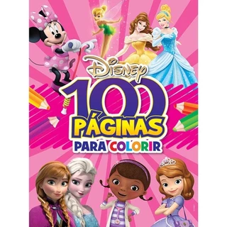LIVRO INFANTIL 100 PÁGINAS PARA COLORIR DISNEY - MENINAS em Oferta na Shopee