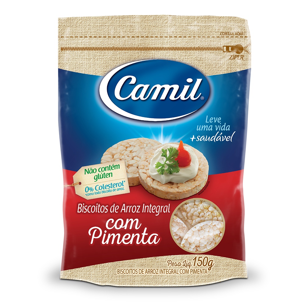 Biscoito Arroz Integral Com Pimenta Camil 150g | Shopee Brasil