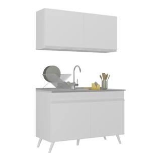 Armário de Compacta 2 peças Veneza Multimóveis MP2141.891 Branco