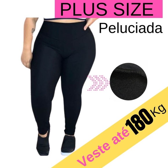 KIT 3 Legging Plus Size Fitness Suplex Lisa ou Estampada em Promoção na  Shopee Brasil 2024