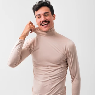Camisa Gola Alta Nude Off whrite Segunda Pele Térmica Proteção UV
