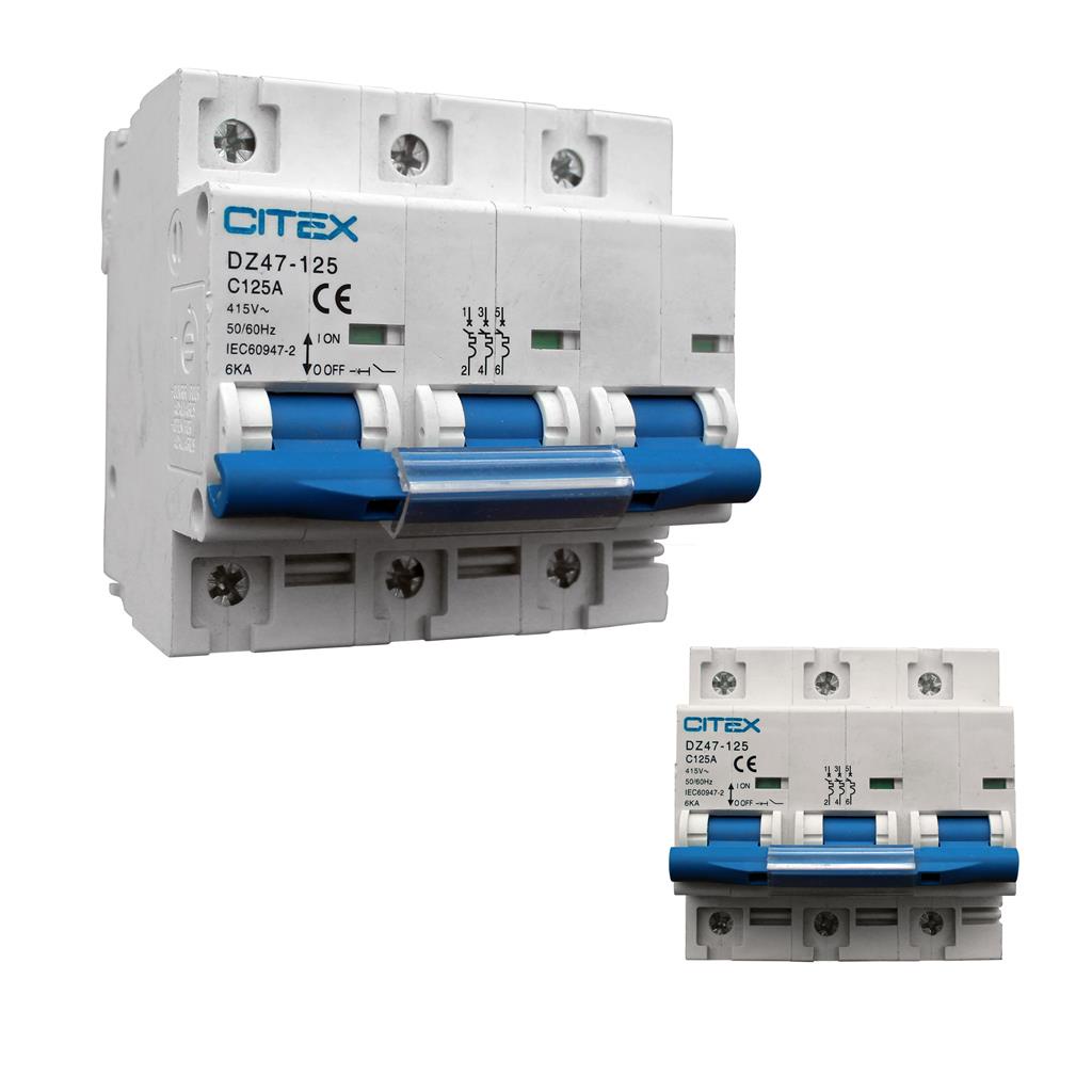 Disjuntor Citex DZ47-125 C125A 415V Triplo | Shopee Brasil