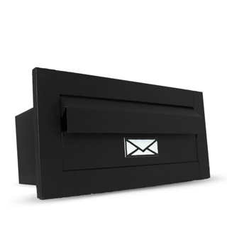 Caixa De Correio Moderna Modelo Luxo De Embutir Preto Fosco