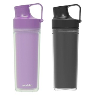 Garrafa Aladdin Active 0,5 Litros Parede Dupla 7040 Black/Rubine