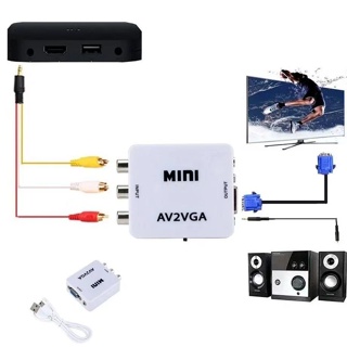 mini adaptador Vga2Av conversor para audio e video ANJGG