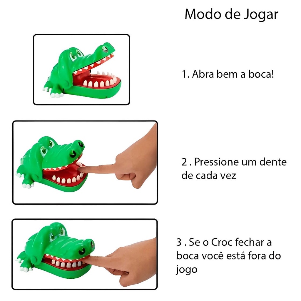 Jogo infantil crocodilo jacare dentista acerte O dente polibrinq em  Promoção na Americanas