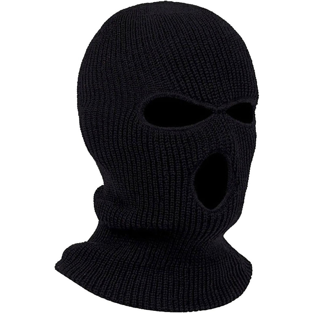 de Ninja Touca Malha Inverno Camada Dupla Touca Balaclava 3 Furos P/ Frio Inverno Motoqueiro Moto