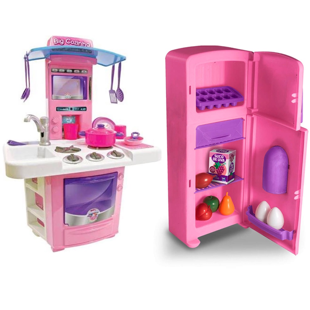 Cozinha Para Meninas com Jogo de Comidas e Acessórios - Big Star Brinquedos  - Cozinha Infantil / de Brinquedo - Magazine Luiza