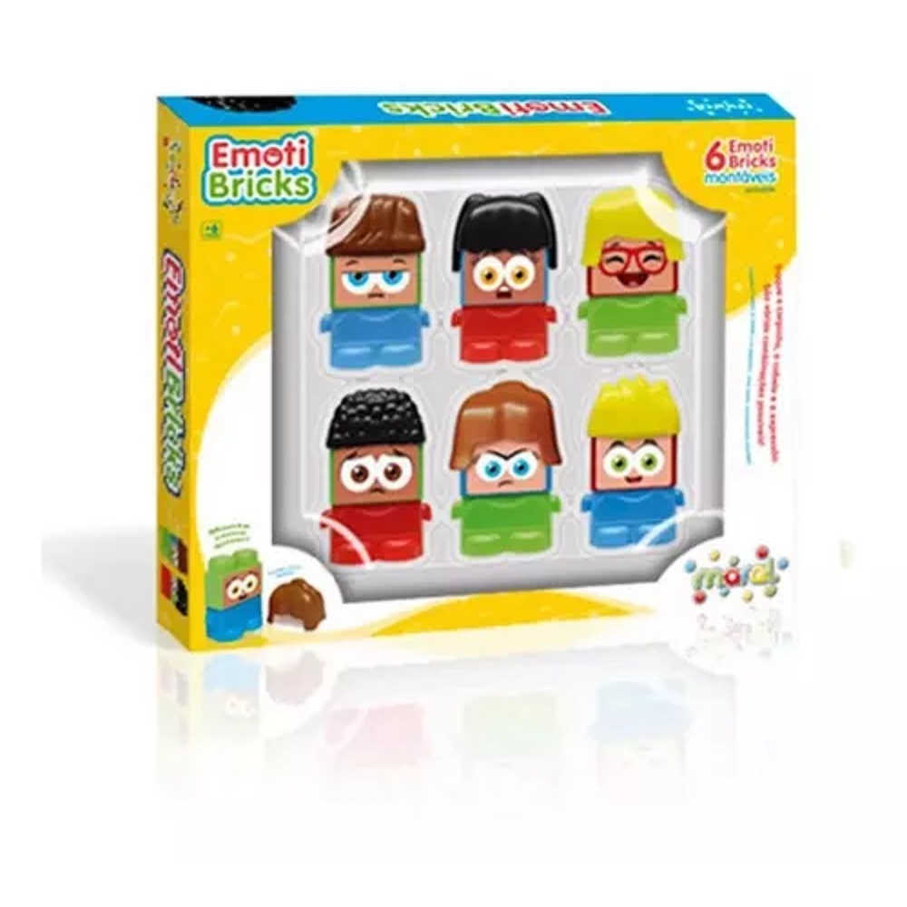 Personagens De Montar Emoti Bricks 18 Pçs 6 Boneco Maral | Shopee Brasil