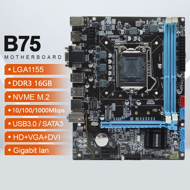 B75 Placa Mãe LGA 1155 Memória DDR3 SATA III M.2 Nvme Usb 3.0 Para Intel LGA1155 Core I7 I5 I3 CPU Placa Mãe Suporte Para Placa Mãe Desktop PC Gamer Motherboards