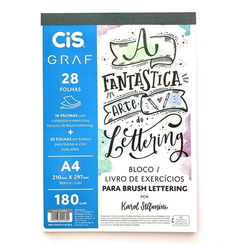 Bloco de Exercícios de Lettering CIS A4 c/ 28 Folhas 180g | Shopee Brasil