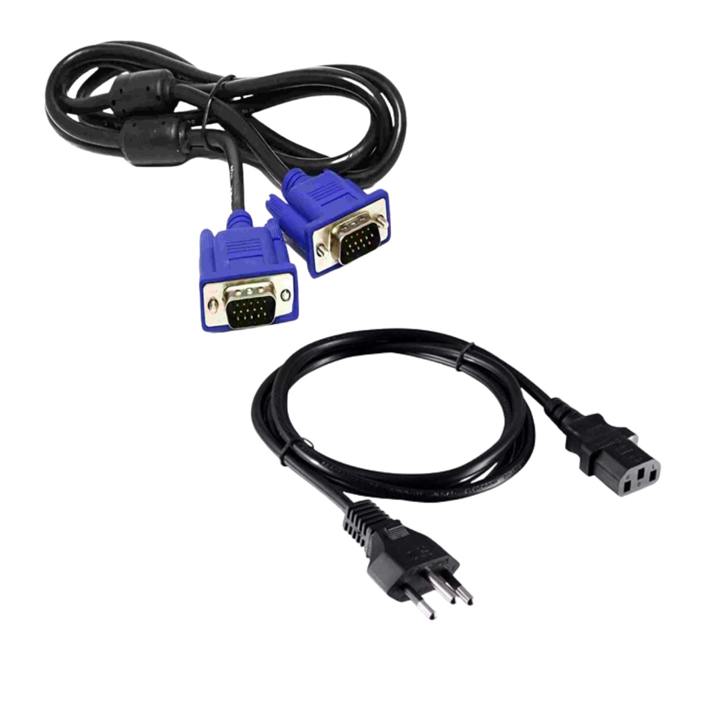 Combo De Cabos VGA Para Monitor / Cabo De Força Energia ATX / Conversor ...