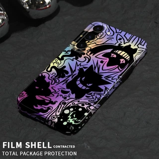 Estojo Rígido Para PC Com Filme Telefone Samsung Galaxy S23 Plus Ultra S22 S21 S20 FE Nota9 Nota 10 Pro Gengar Pokemon Square Glossy Lens Protect Back Cover