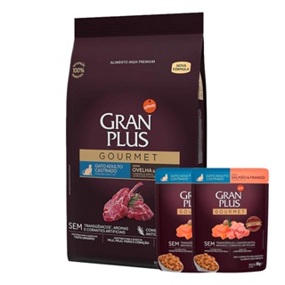 Ração Gran Plus Gourmet Gatos Castrados Ovelha e Arroz - 10,1Kg + Surpresa
