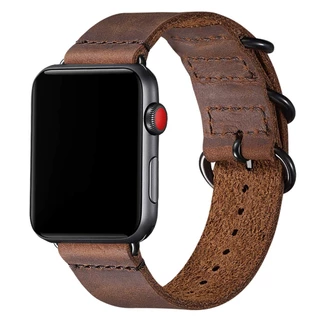 Faixa De Couro Genuína Vintage Retro Compatível Para pulseiras Apple Ultra 49mm 45mm 41mm 44mm 42mm Iwatch Série 8 7 6 SE 5 4 3 40mm 38mm
