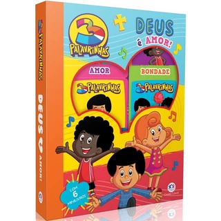 Box com 6 Minilivros 3 Palavrinhas - Deus é amor! em Oferta na Shopee