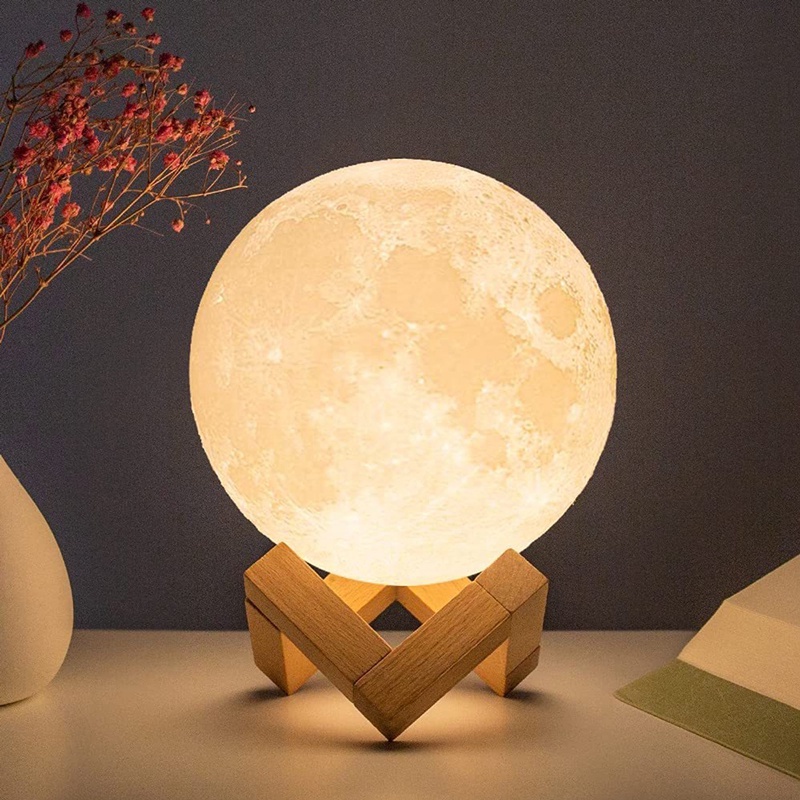 Lâmpada Lunar 3D Luz Nocturna LED Criativa De Toque Para Decoração De Quarto Presente De Aniversário