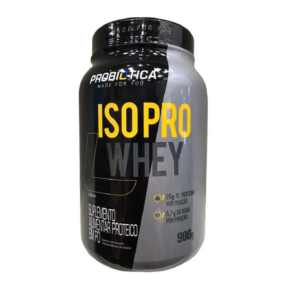 Iso Pro Whey Isolado Rápida Absorção Pote 900g – Probiótica – Morango