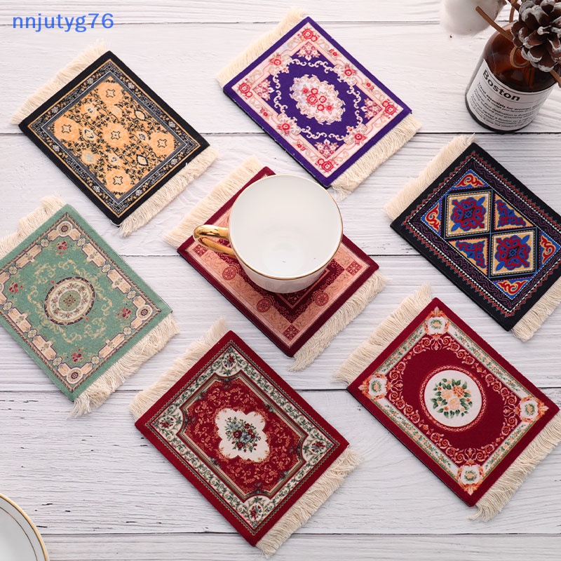 Nnnnjutyg76 Tapete De Rato Persa Mini Woven Rug Mousepad Retro Style Carpet Pattern Cup Boa Mercadoria