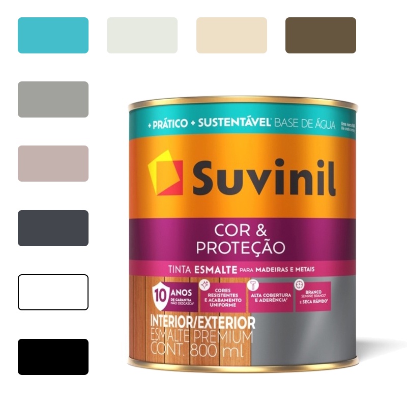 Tinta Esmalte Acetinado Metais E Madeira Suvinil 800ml | Shopee Brasil