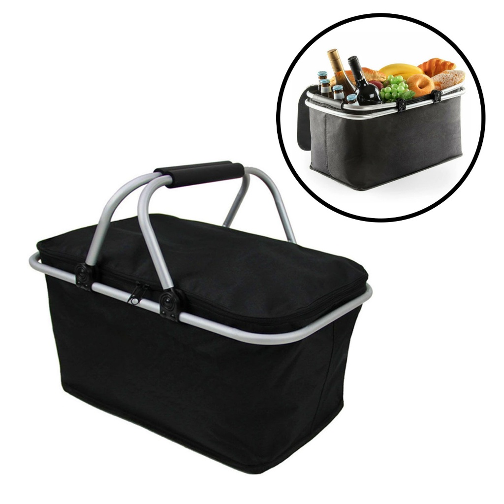 Cesta Térmica 30 Litros Bolsa Piquenique Dobrável Cooler Praia Lanche Camping Picnic