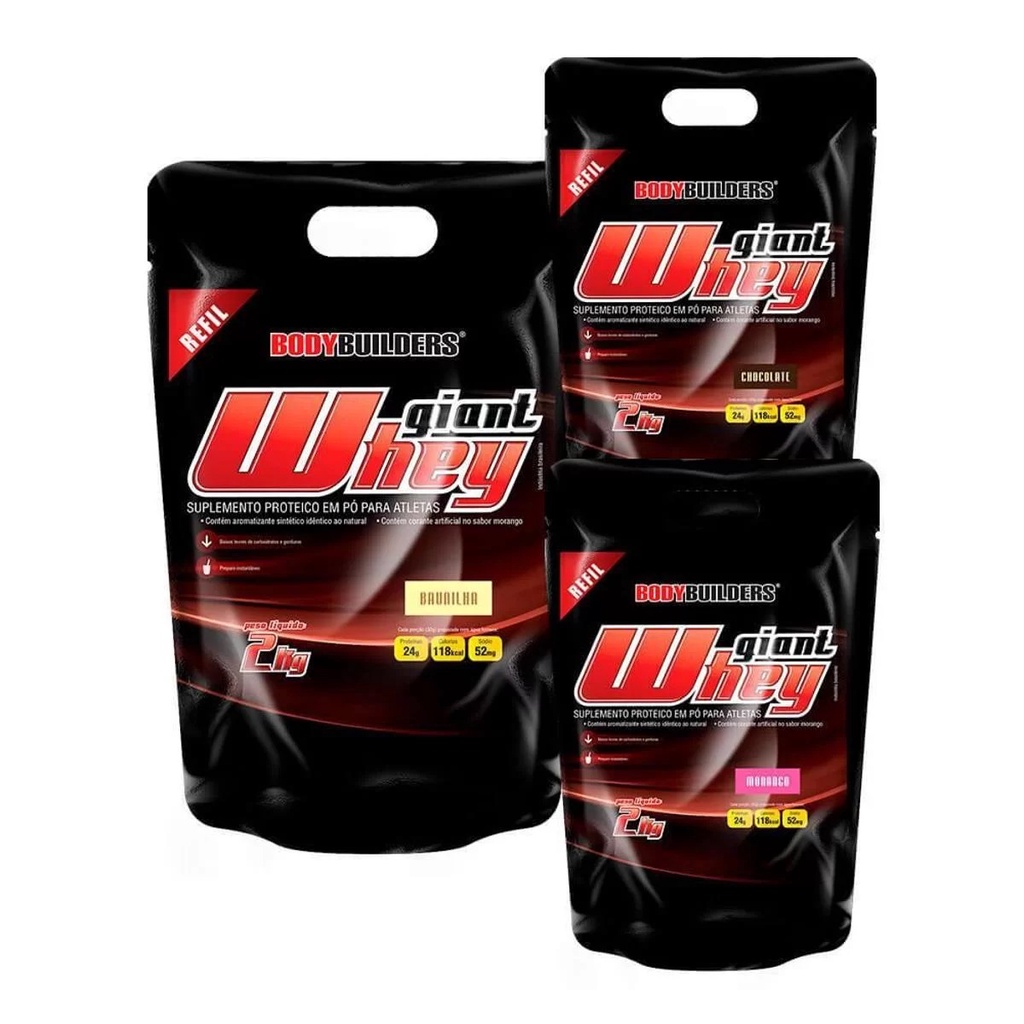 KIT 3x Giant Whey Refil 2Kg – BodyBuilders