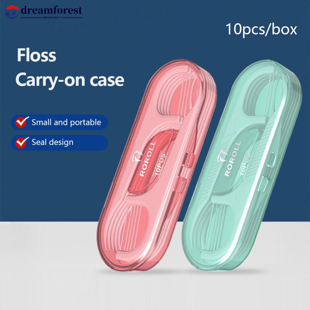 DREAMFOREST 10pcs/Box Fio Dental Descartável Portátil À Prova D'água Caixa De Selada De Poeira Limpeza R2T5