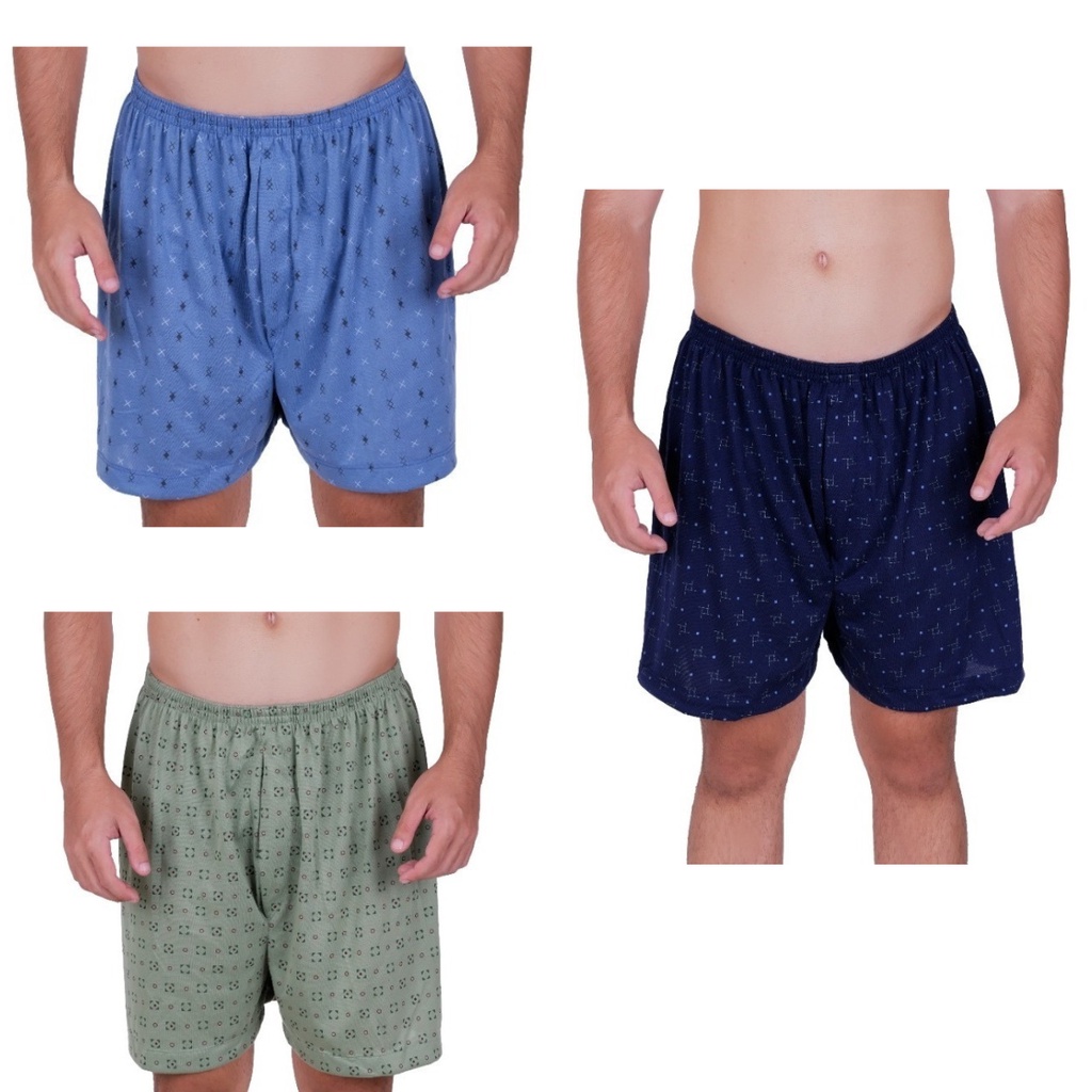 Kit 3 Samba Canção Masculino Short Pijama Dormir Cueca malha em Oferta na Shopee