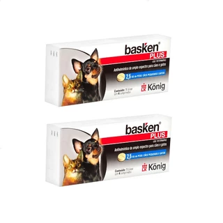 Kit 2 Vermífugo Basken Plus Antiparasitário Até 2,5 Kg Konig