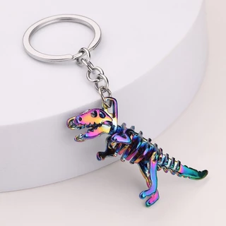 Chaveiro Criativo Alloy Dazzle Skull Dinossauro Halloween Homem Carro Acessórios Para Chaves Presentes