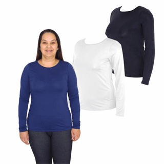 Kit 3 Blusas Térmica Feminina Plus Size Proteção Solar UV