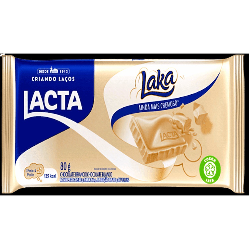 Lacta Laka White Chocolate Tablet - 90g (Brazil)