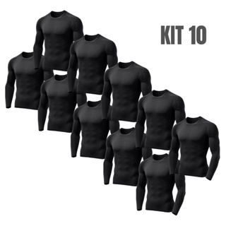 Kit 10 Camisas Proteção Solar Uv 50+ Segunda Pele Academia Treino Fit