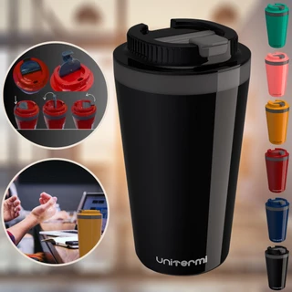 Copo Térmico Minas 400 ML com Tampa Parede Dupla Multiuso Squeese Unitermi Café Chá Suco Leite Água