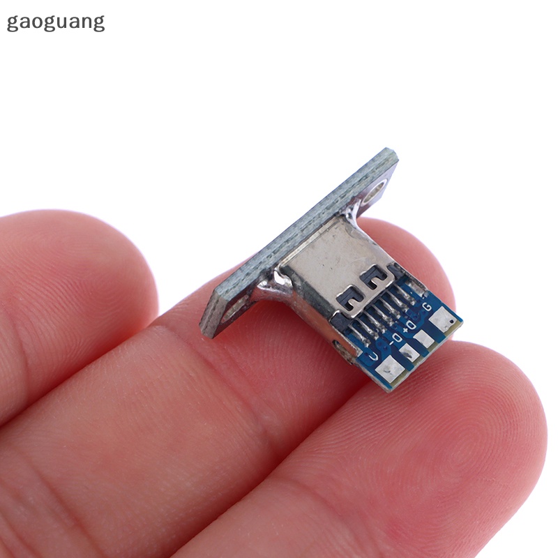 ga 10pcs USB 3.1 Tipo C Soquete Com Placa De Fixação Por Parafuso Jack 2Pin 4Pin Conector Fêmea guang Porta De Carregamento