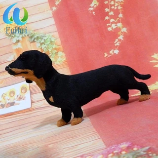 FUHUI Dachshund Simulation Toy 3D Decoração De Casa Modelo Realista De Cachorro Artesanal