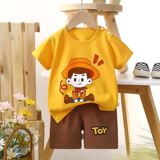 Conjunto De Roupas De Verão Para Crianças Moda Casual Boy Short Sleeve clothing 0-6 Anos Baby Loose Clothes Girls Outdoor 2023 Nova Versão Coreana Infantis