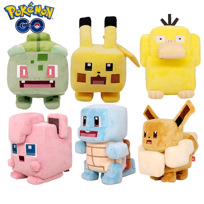 Pokémon Quest Boneca de pelúcia Pokémon Elfo Pikachu Psiduck Squirtle Bulbasaur Eevee Travesseiro Brinquedos