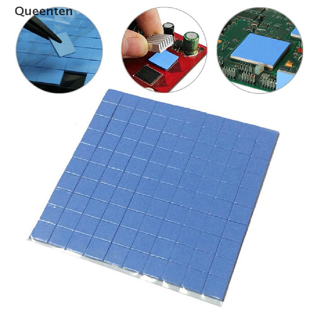Queenten Blue 100mmx100mmx1mm GPU CPU Dissipador De Calor Resfriamento Térmico Condutor De Silicone QT